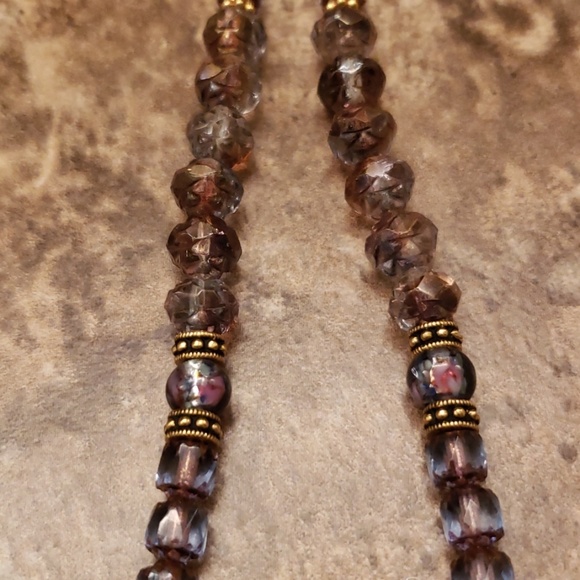 Purple lampwork necklace set - Picture 5 of 8